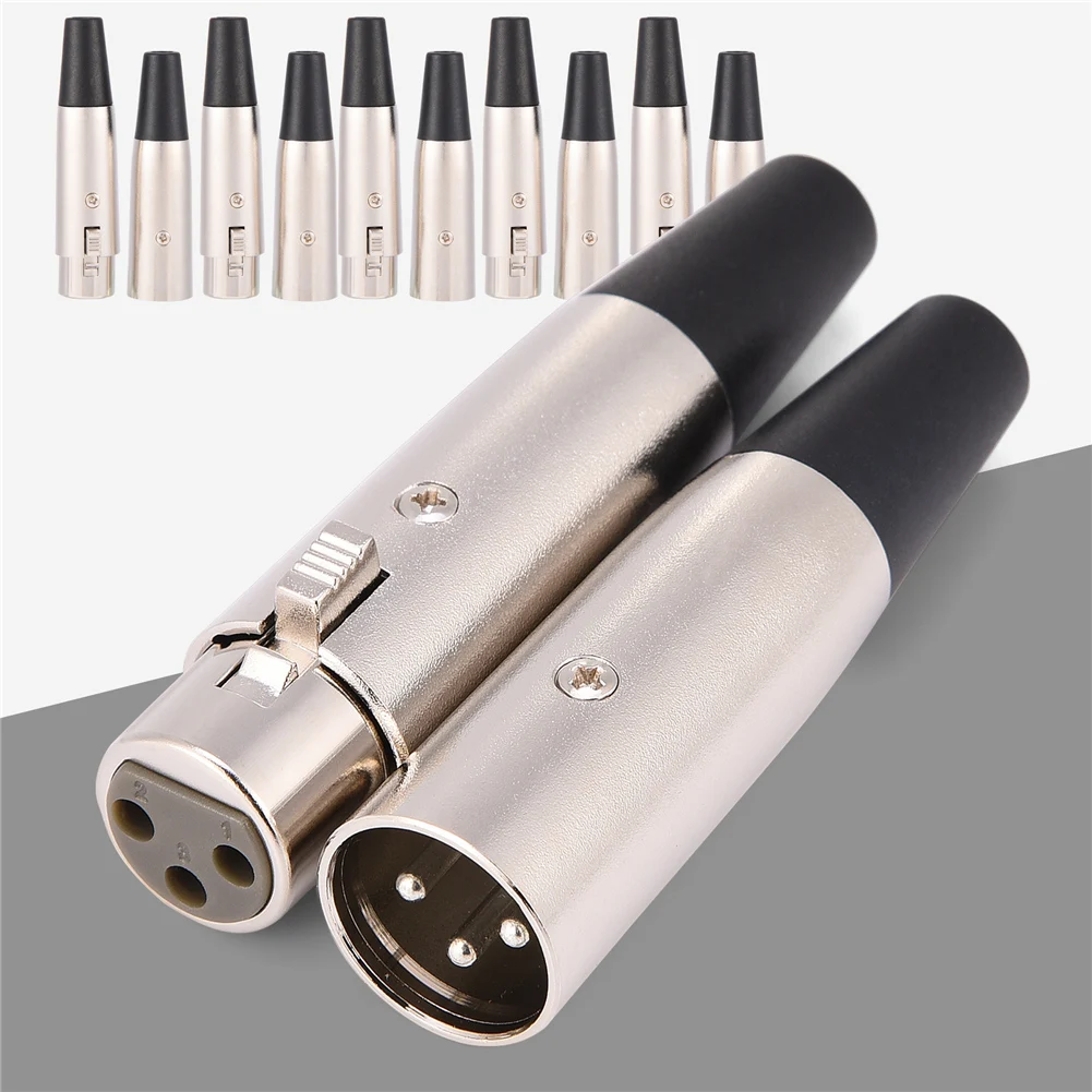 5 пар 3-контактный XLR микрофонный аудиоразъем с разъемом «папа»+ xlr аудио разъём xlr Мужской Женский Адаптеры для сим-карт