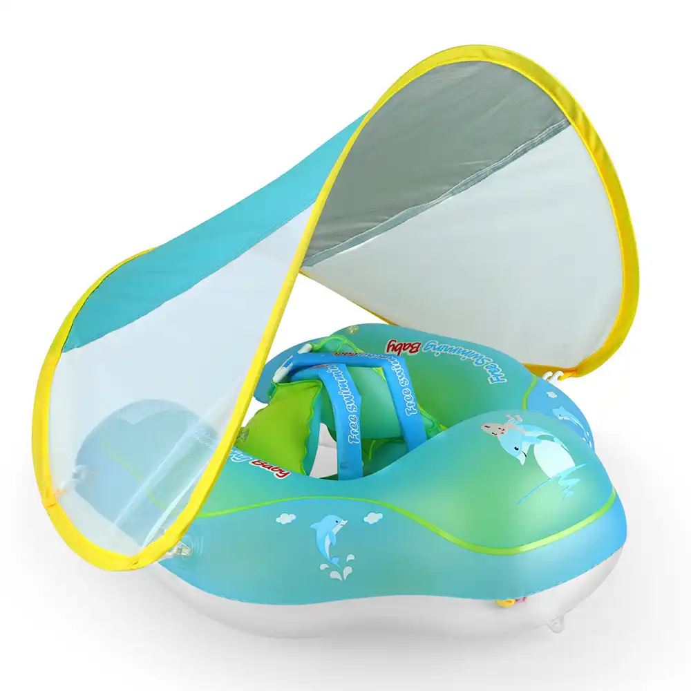 baby swim ring with sun canopy