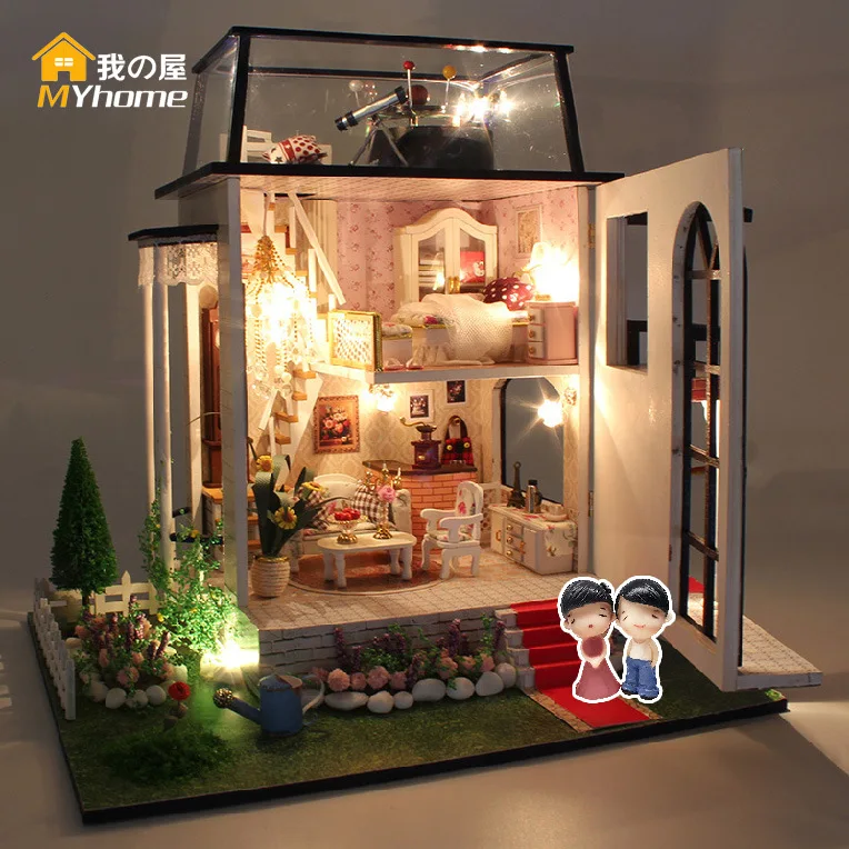

All for Making DIY Hut Large Assembling Good House Handmade Model Unisex Send Creative Send Birthday Wood Women's