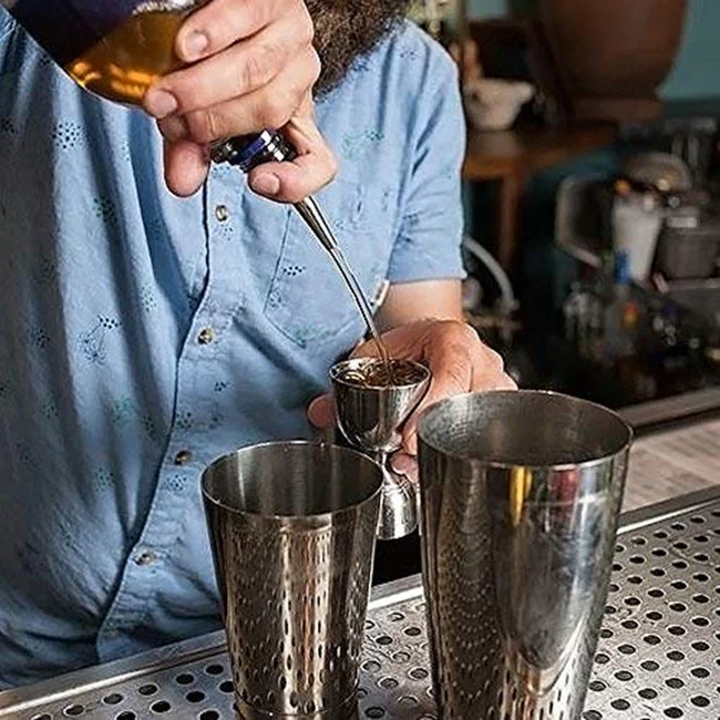 Горячая нержавеющая сталь бар Jigger 1/2 Oz, шейкер для коктейля мерные чашки Jigger 1Oz 2Oz