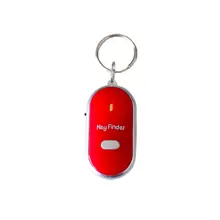Détecteur de clé intelligent Anti perte, capteur de sifflet, porte clés, traqueur LED avec localisateur de claquettes de sifflet 