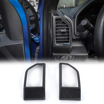

Car Dashboard Panel Air Conditioning Outlet Vent Covers Trim for Ford F150 2015 2016 2017, Carbon Fiber