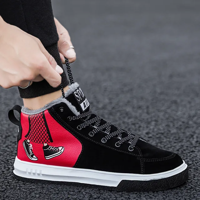 US $24.80 Autumn And Winter Lovers High Padded Mens Women Sports plus Velvet Warm Shoes New Winter Casual La