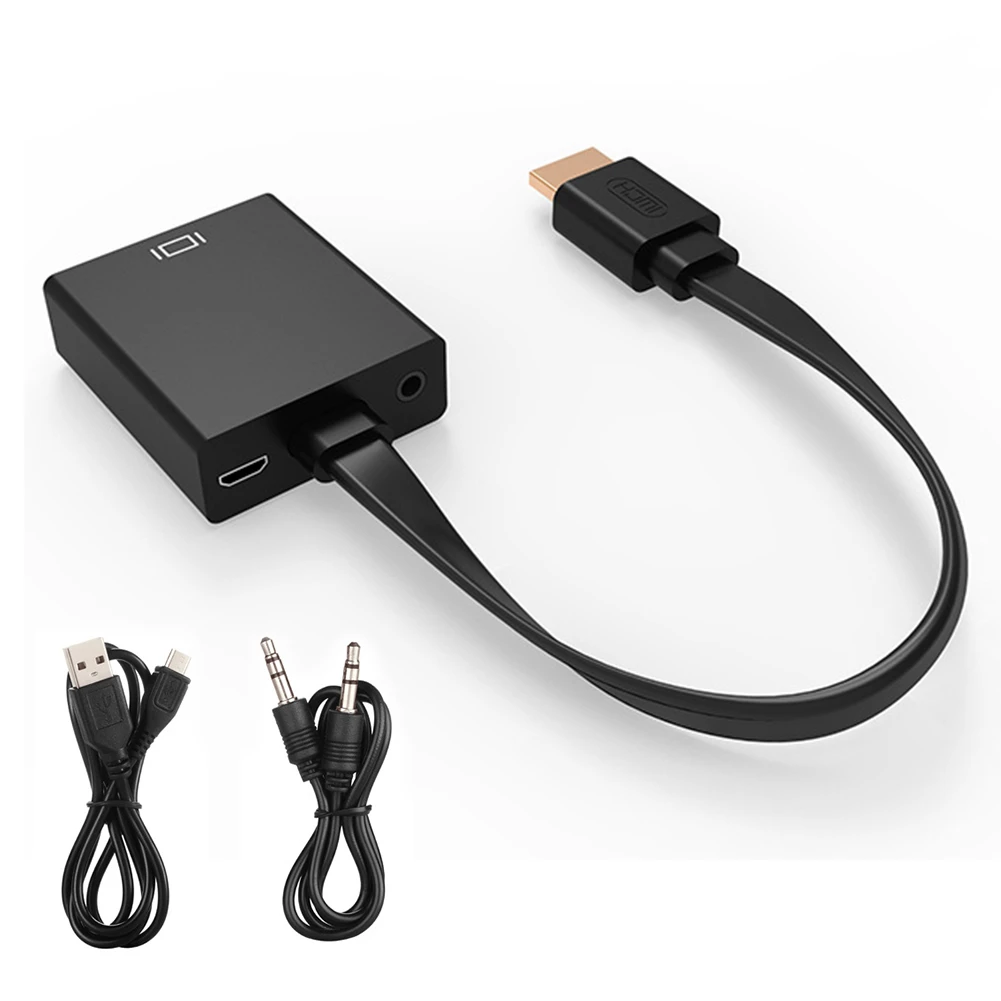Адаптер hdmi-vga цифро-аналоговый видео аудио кабель конвертера HDMI VGA разъем мужчин и женщин для ПК ноутбук планшет с ТВ