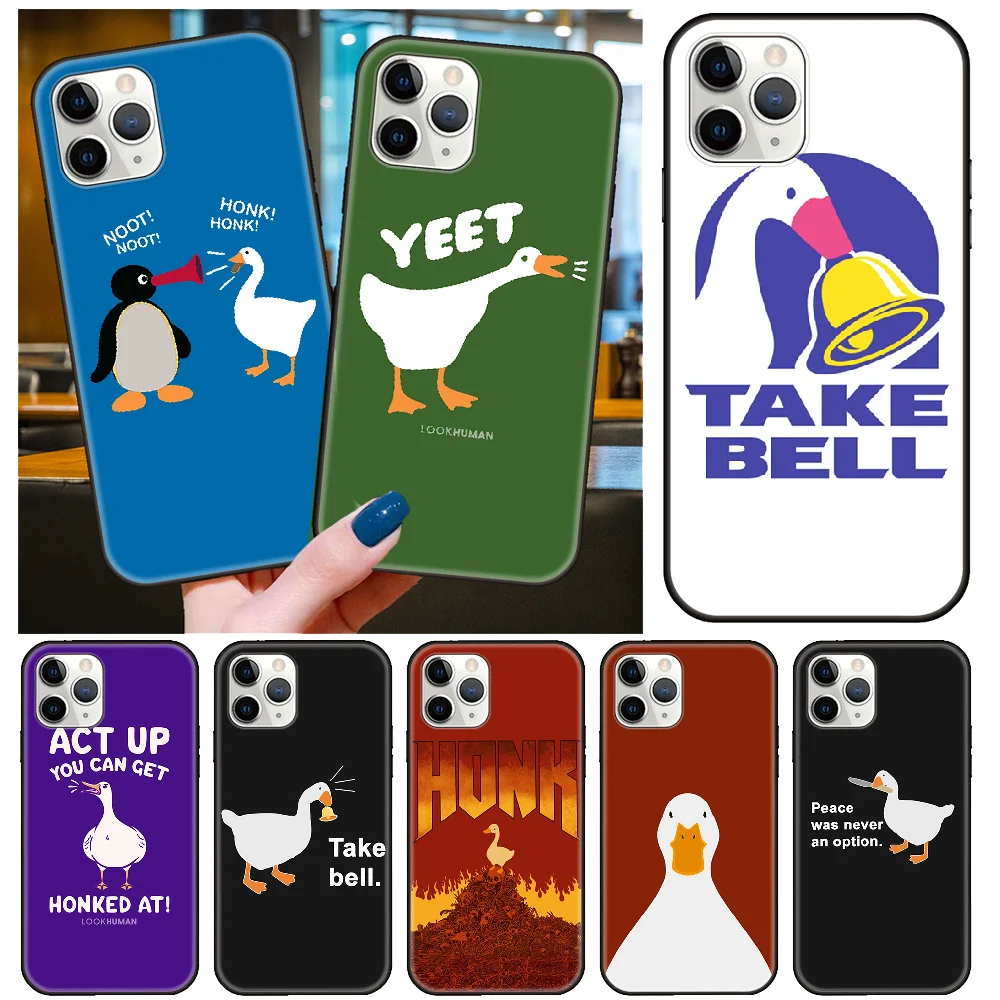 Phone Case For Apple Iphone 12 Mini 11 Pro XS MAX XR X 8 7 6S 6 Plus Black Cover Bumper Luxury Hoesjes 3D Game Untitled Goose