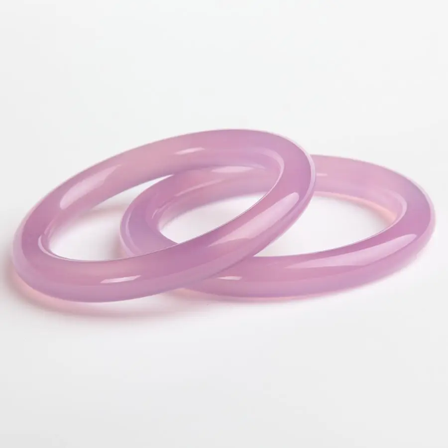 

Natural Ice-like round Hibiscus Jade Bracelet Ice-like Chalcedony Violet Pink Jade Bracelet