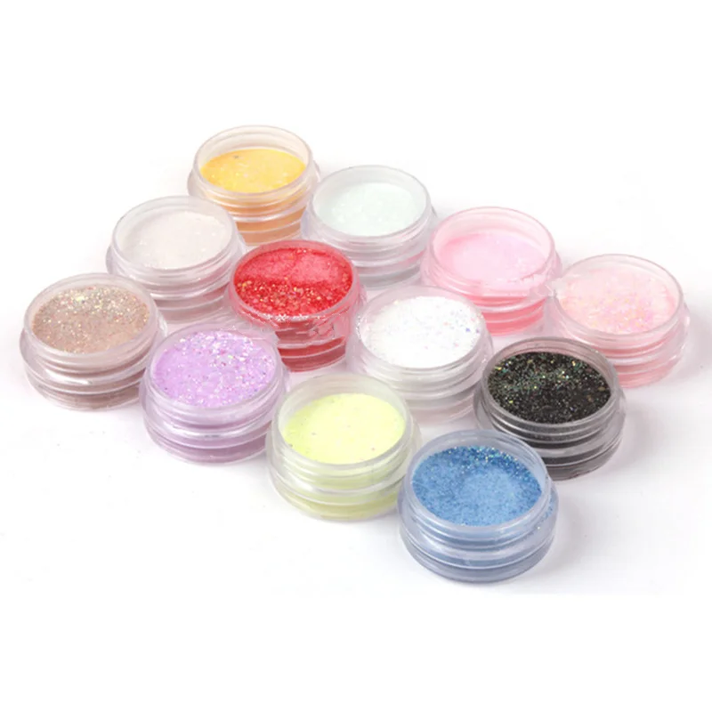 12 Colors Nail Art Crystal Powder Acrylic Carving Powder Nail Art Design Sculpture For UV Gel Decoration