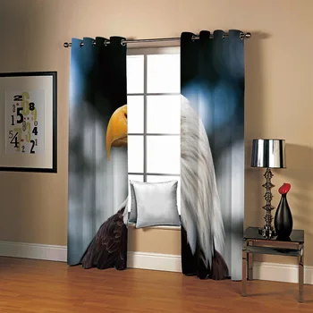 

SOFTBATF Eagle Printing Curtain Blackout Curtains Fabric Drapes Window Curtains For living Room Bedroom Dropshipping