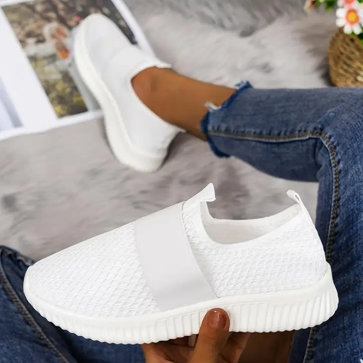 

Женские кроссовки, повседневная спортивная обувь для бега на платформе, модная женская обувь без шнуровки на плоской подошве