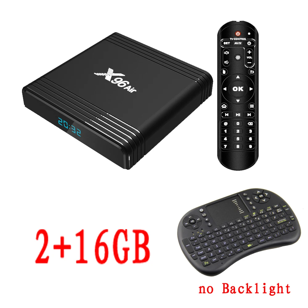 ТВ-приставка X96 Air Amlogic S905X3 mini Android 9,0 4 Гб 64 ГБ 32 ГБ wifi 4K 8K 24 кадров в секунду Netflix X96 Air 2 Гб 16 Гб телеприставка - Цвет: Black