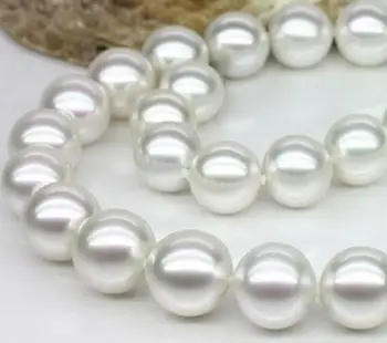 

Fashion jewelry Free Shipping Huge 18"10-11mm Natural South Sea genuine white perfect round pearl necklace