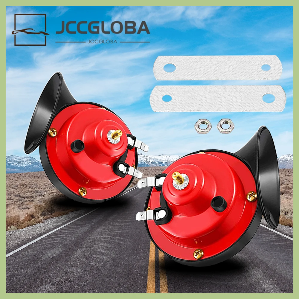 Car Air Horn 2pcs 12V/24V Snail Electric Air Horn For Marine Boat Loud Alarm Kit Boat Motorcycle Dual-tone Loud signal Auto Air Horn