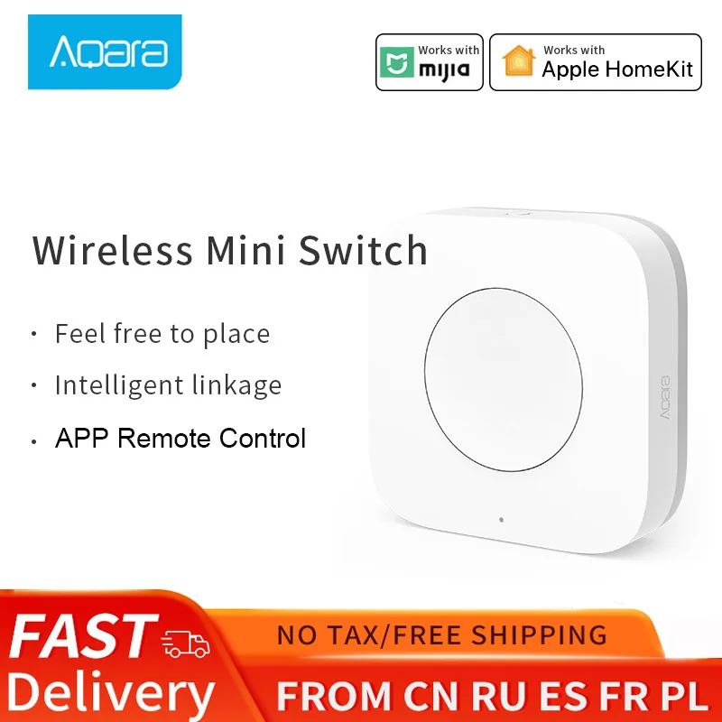 Aqara Smart Sensor Wireless Mini Switch One key Remote Control ZigBee Light Button Home Security Mihome Homekit With Hub