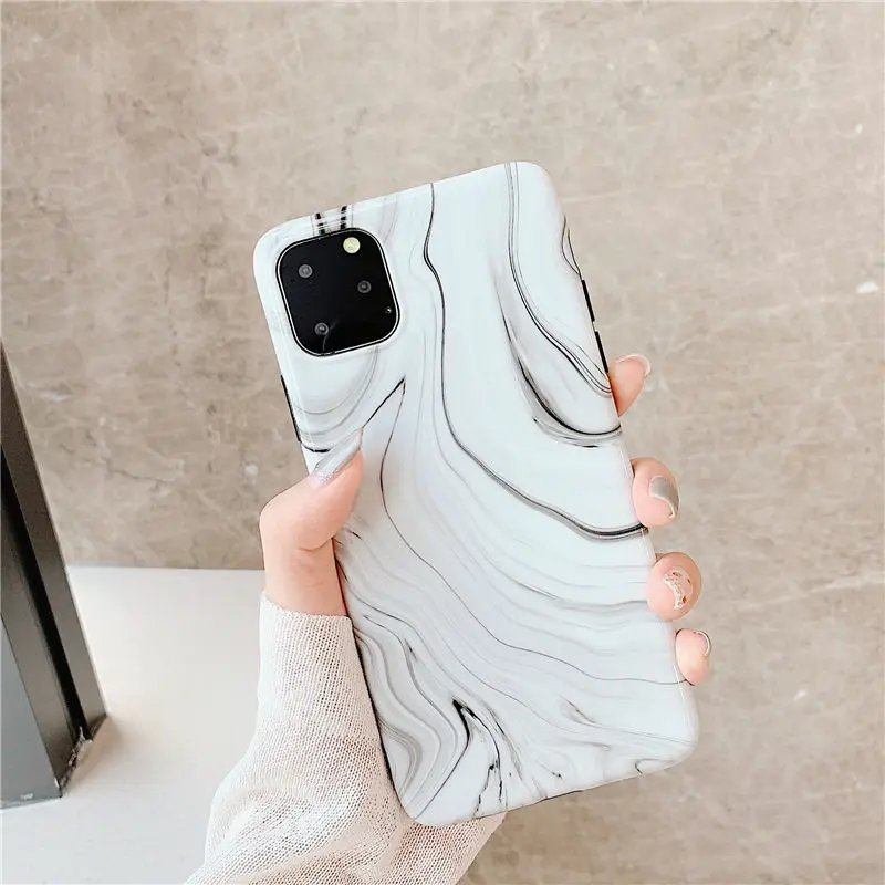 100 шт./лот чехол для телефона с мраморной текстурой для iPhone 11 Pro Max XR X XS MAX 6 6S 7 8 Plus мягкие черно-белые чехлы