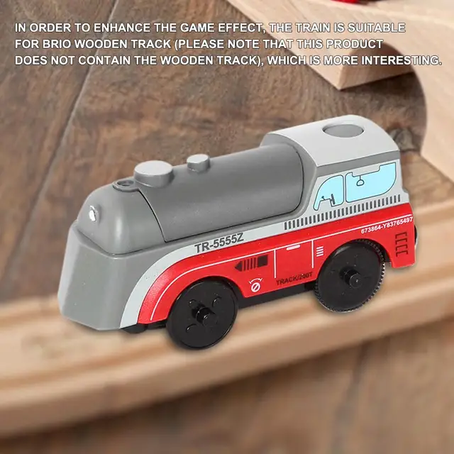 New Small Train Toy Battery Powered Engine Train Kids Wooden Railway Electric Train Compatible Wooden Track all kinds optional 3