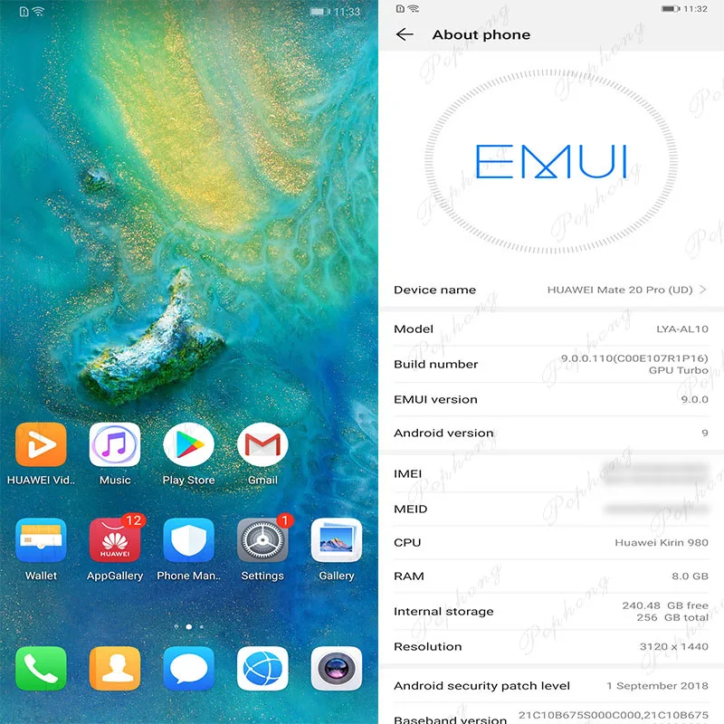 Оригинальный смартфон huawei mate 20 Pro 6 39 дюймов Kirin 980 Восьмиядерный Android 9 0