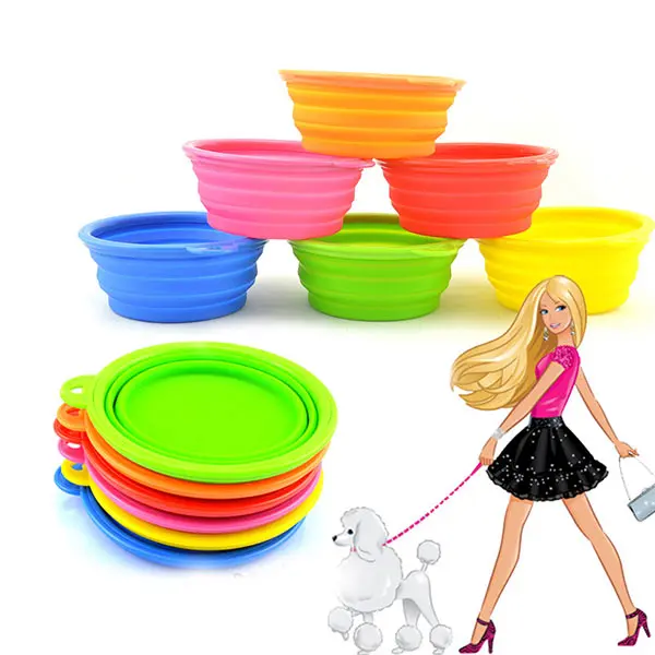 Pet Portable Silicone Collapsible Foldable Feeding Bowl Water Dish Feeder