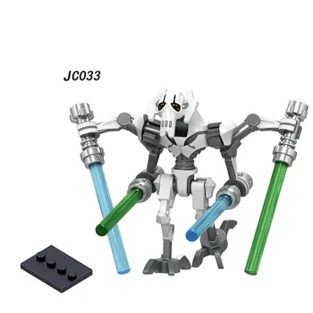 

50pcs StarWars New Baby Yoda Rotating Arm carriage Mandalorian Rey Kylo Rened Luke Skywalker C3PO R2D2 building blocks toys for