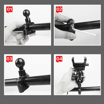 

For QC3.0 Phone Holder Motorcycle Handlebar Bracket Replacement Aluminum Alloy Black DC12-24V