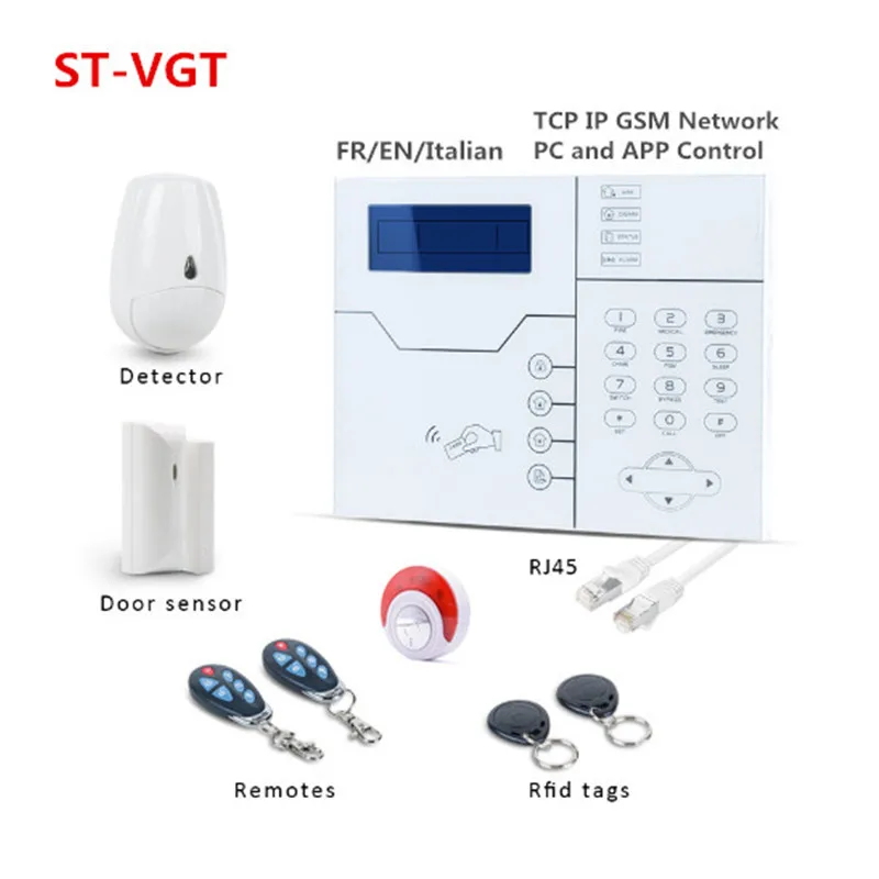 

Focus English Voice Prompt RJ45 Ethernet IP Alarm Wireless GSM Home Alarm TCP IP Alarm System With Internal Strobe Fash Siren
