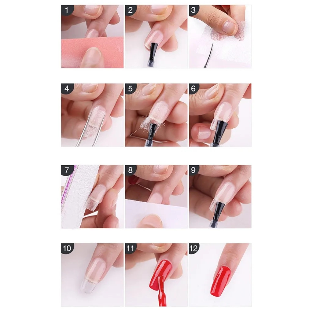 Silk Fiberglass For Nail Extension Form Non-woven Silks Uv Gel Building Fiber Liquid Fiber Sheet Set Without Paper Support