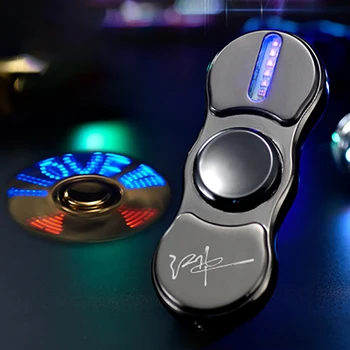 

Novelty Fingertip Gyro Lighting Cigarette Electronic USB Charging Windproof Lighter Colorful Metal Rotate Ignition Men Gift