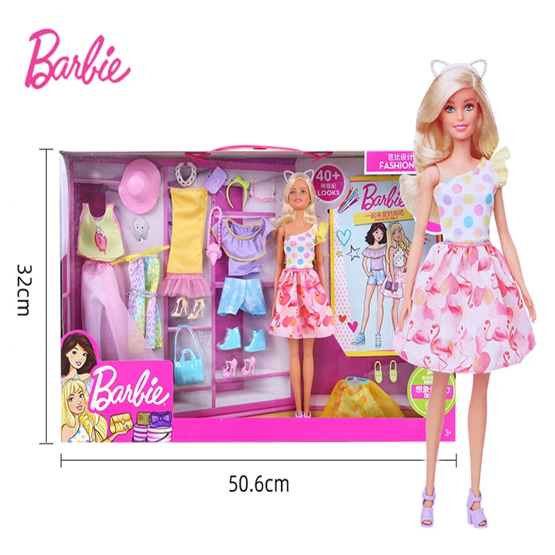 Original barbie sonho engraçado guarda-roupa acessórios do bebê brinquedo  para menina natal presente de aniversário barbie boneca x4833