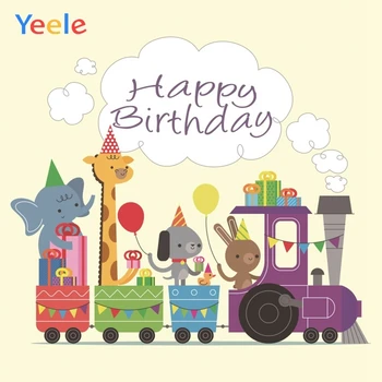 

Baby Birthday Backdrop Kid Background Cars Cute Animal Photography Personalized Photographic Cartoon Background For Photo Studio