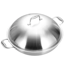 Manufacturers Wholesale 304 Dual Handle Stainless Steel Honeycomb Non-stick Pot Smokeless Pan with Pot Cover Wok 40 Cross Border