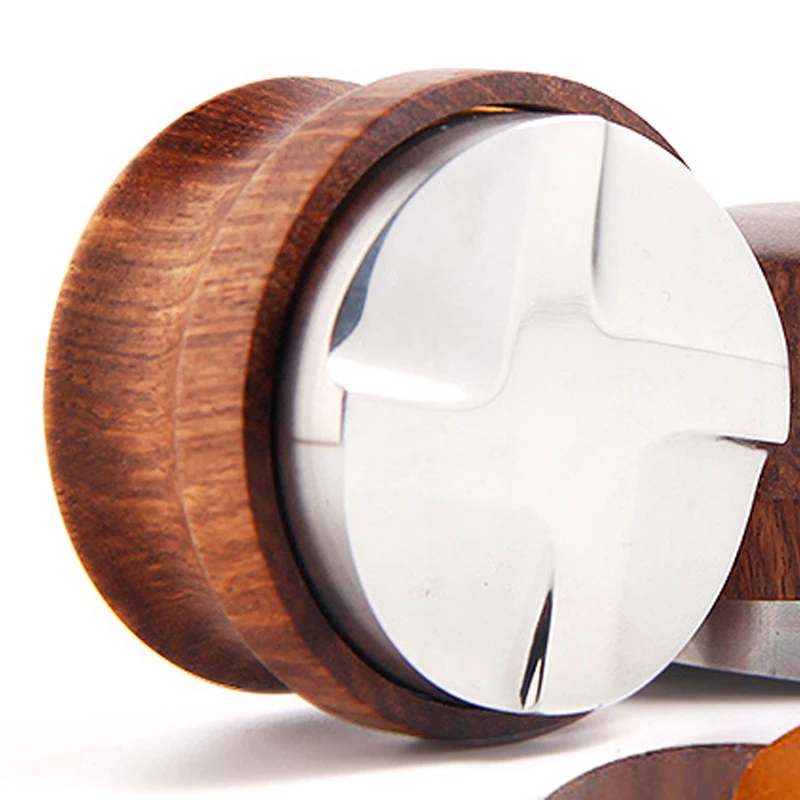  Coffee Distributor Leveler Tool New Rosewood Adjustable 58.35MM Four Angled Slope Profilter Tamper