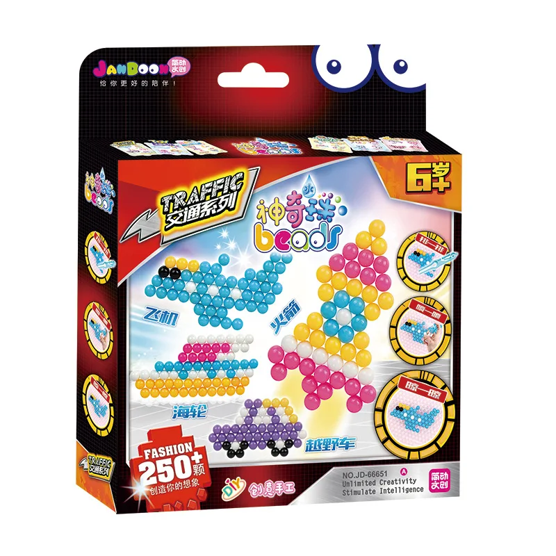 

Jane Dynamic Magical Water Drops Jigsaw Puzzle Oceans Traffic Dessert Animal Theme Water Mist Magic Beads Educational Toy