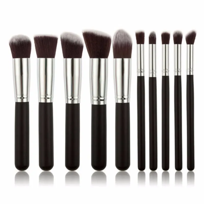 hot 10 pcs makeup brushes kit professional eyeliner lip blusher