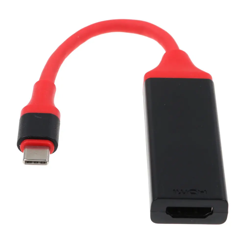 USB 3,1 type-C к женскому HDMI HDTV 4K адаптер высокой четкости для samsung S8/S8+ Plus/mate10 P20 pro - Цвет: Красный