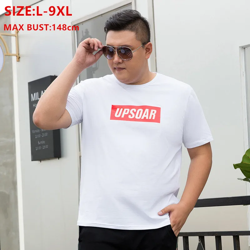 

Summer Tops Mens Short Sleeve Cotton T Shirts Mens White Tshirt Plus Size 6XL 7XL 8XL 9XL black Large Casual Man Top Tee Shirt