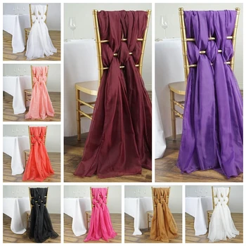 

Hot Sale 22X78" Chiffon Chair Tie Bow Chiavari Sash Band For Banquet Wedding Event Decoration