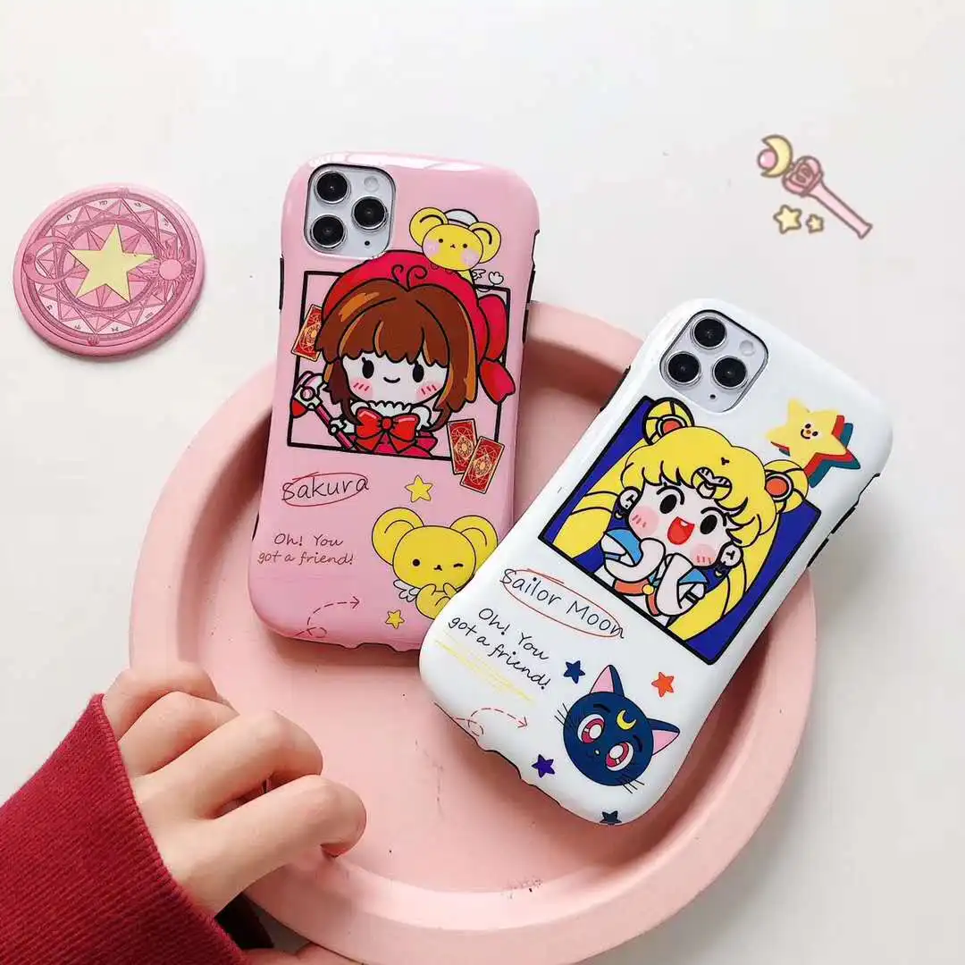 Мультяшный чехол Cardcaptor Sakura розовый мягкий для телефона iPhone 11 11pro MAX XR X XS 7 8Plus белый