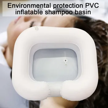

Shampoo Tray In Bed Elderly Care Conditioner Handicapped Disabled PVC Portable Inflatable Hair Washing Basin With Drain Tube