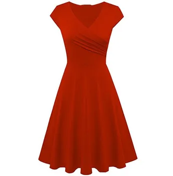 

OWLPRINCESS 2018 Women's Autumn Short Sleeve Solid Color Slim Fit Big Hemline Dress