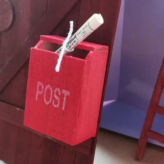 Vivivid Mini Post Bod Dollush Houstor Decortion Wood Diy Postafiók Kézműves Retro Falra Szerelt Újságdoboz