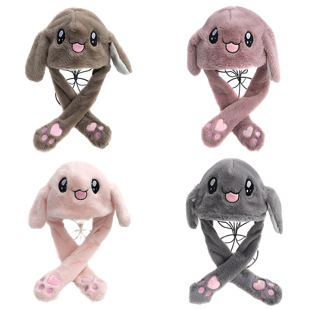 Новые милые животные плюшевый кролик шляпа интересные движущиеся вверх вниз уши дети девочки игрушки подарок CTN88