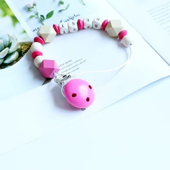 

Baby Wooden Pacifier Clip Anti-chain Infant Silicone Pacifier Chain Toy Newborn Teether Eco-friendly Pacifier Clips