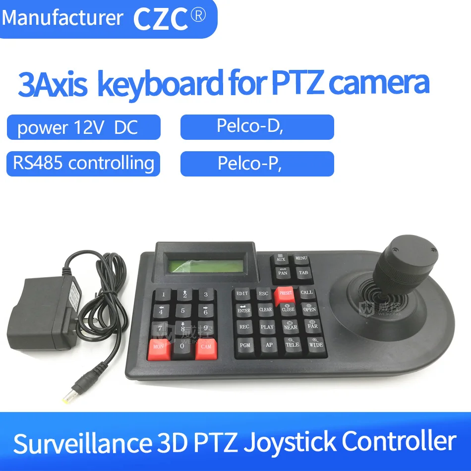 3D Pan/Tilt PTZ Zoom Controller Joystick Keyboard RS-485 for CCTV Camera DVR 