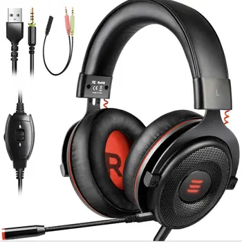 

Computer Headset E-Sports Game 7.1 Headset Wired Headset Microphone Voice Clarity 4D Shock Surround Sound Effect 3.5mm USB Cable