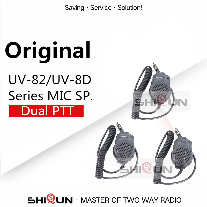 3 PCS Двойной PTT MIC Динамик UV-82 UV-8 UV82L UV-89 UV-82 плюс UV-82TP GT-5TP UV-82HP UV-82HX микрофон для UV-8D UV 82 UV82 - Цвет: 3 PCS