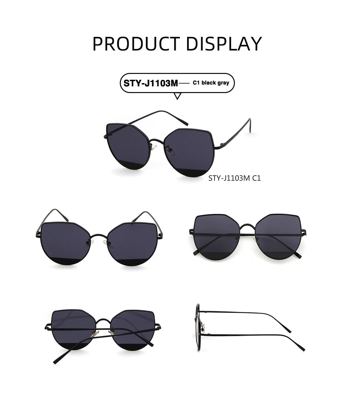 Cat Eye Sunglasses Women Metal Frame Classic Sun Glasses