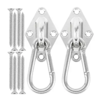 

New 800lb Capacity Heavy Duty Hammock Hanging Spring Hook +Matching Screws Kit Mount Swing Chair Stainless Steel Tools
