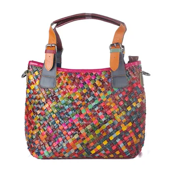 

Women leather handbag retro sheepskin bucket shoulder bag ladies Messenger bag large capacity ladies shopping bag