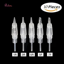 10pcs Disposable 1/3/5RL 5/7F Permanent Makeup Tattoo Needles Microblading Embroidery Ink Cartridges For Eyebrows and lips