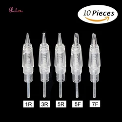 10pcs Disposable 1/3/5RL 5/7F Permanent Makeup Tattoo Needles Microblading Embroidery Ink Cartridges For Eyebrows and lips