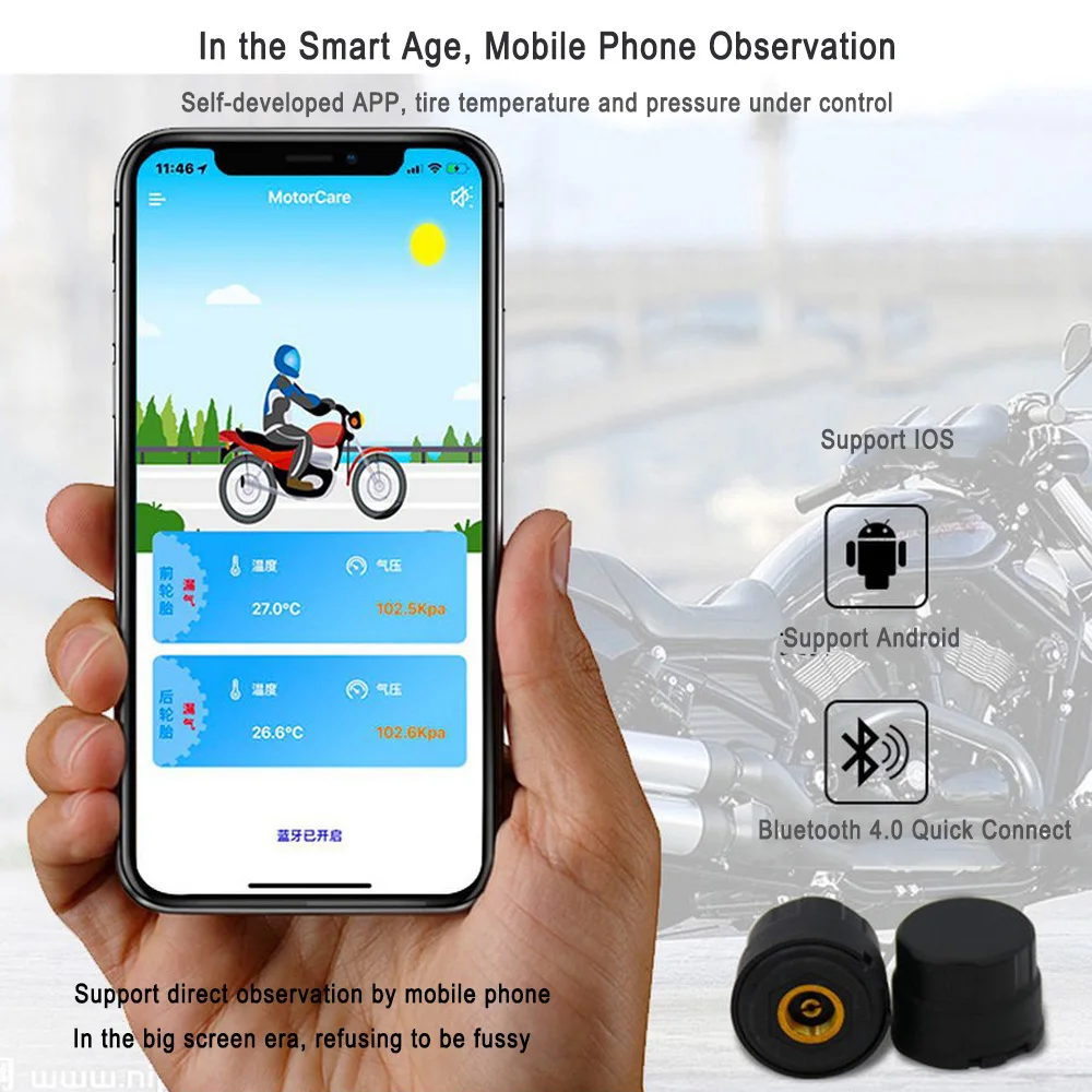 Мотоцикл TPMS фетальный монитор давления Bluetooth 4,0 установочный Инструмент система мониторинга беспроводной монитор давления плода
